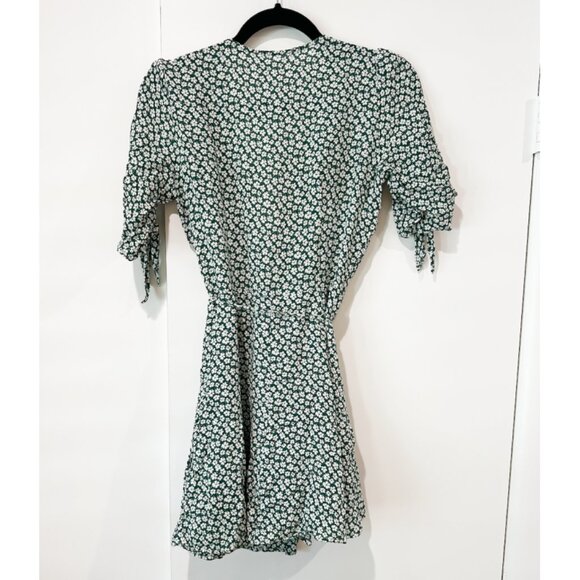 Reformation Venezuela Sammy Wrap Dress in Green Floral Print (Small) - Picture 4 of 4